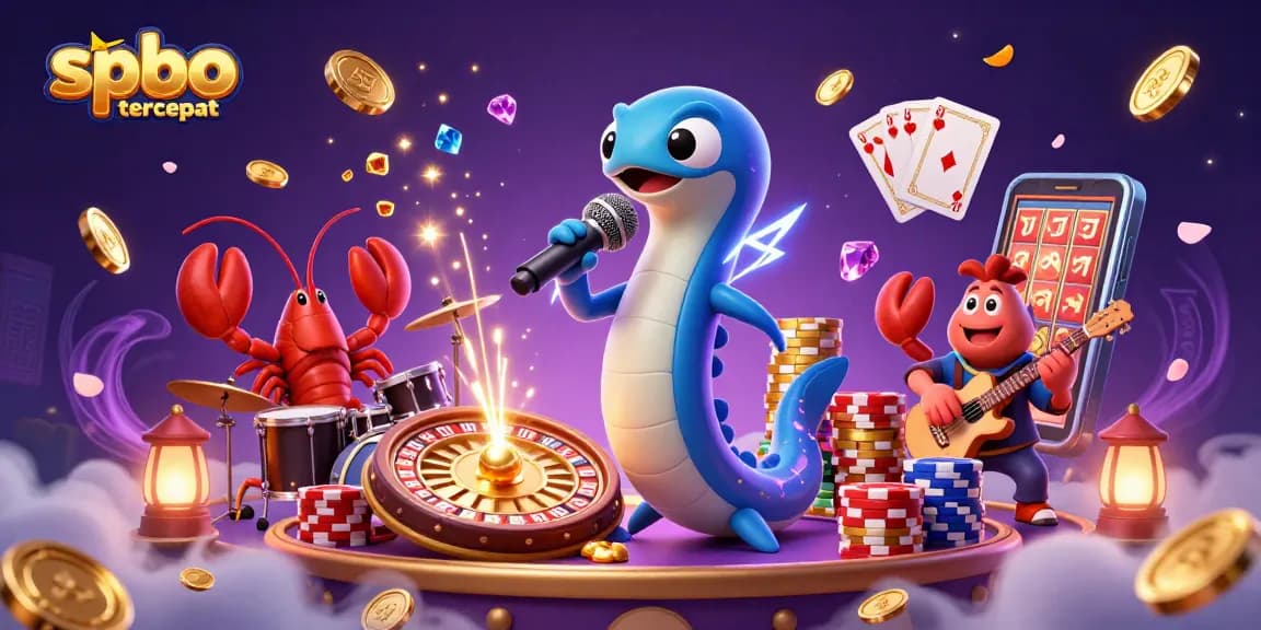 Experience the thrill of spbo tercepat with an electrifying underwater casino scene filled with vibrant characters.