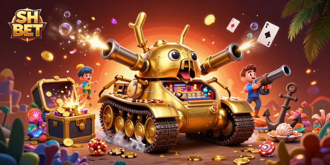 Engage in thrilling casino adventures with SH BET, featuring a vibrant golden beetle tank casino scene.