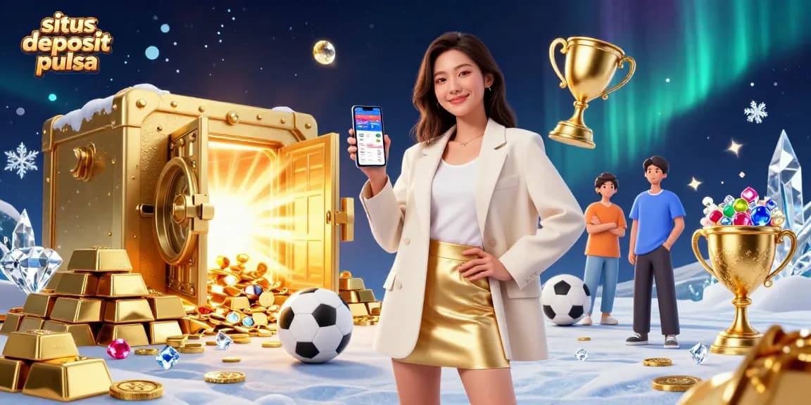 Experience the excitement of situs deposit pulsa with a beautiful casino scene featuring sports betting elements.