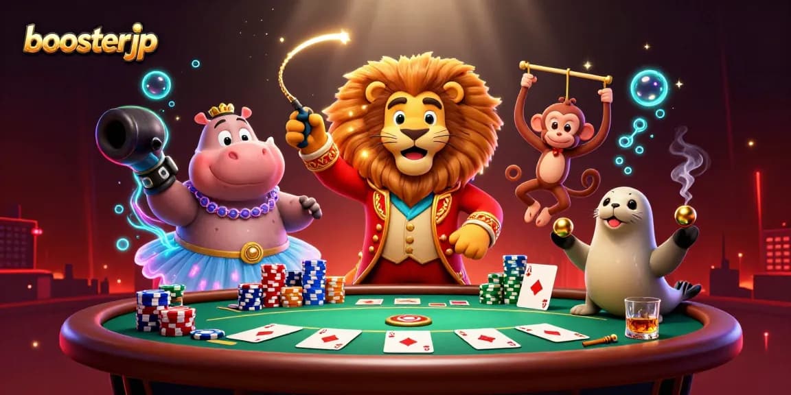 Aktivasi kemenangan di kasino online dengan boosterjp saat permainan poker berlangsung.