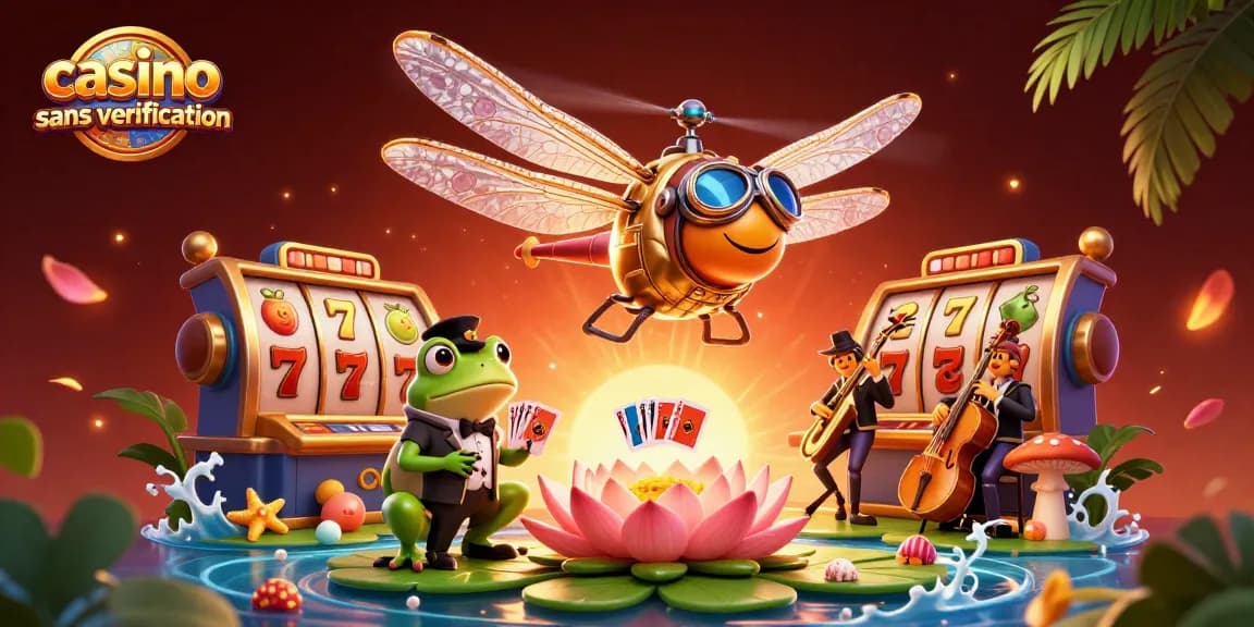 Dévoilez l'expérience excitante des jeux au casino sans vérification avec des personnages colorés et des éléments de jeu animés.