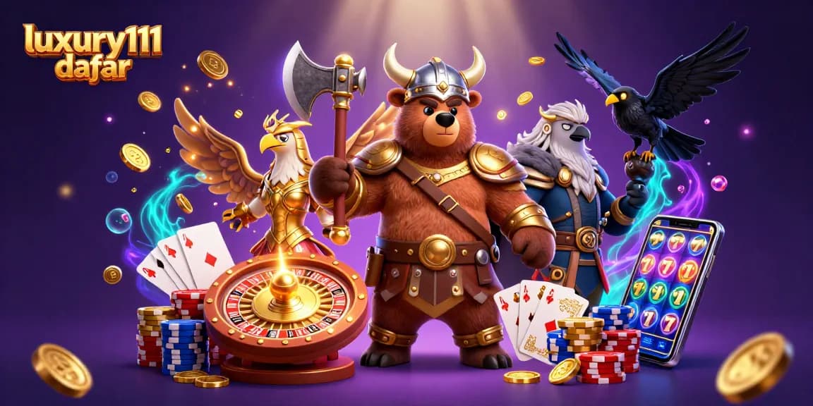 Experience luxury111 daftar with vibrant casino action featuring iconic characters and gaming elements.