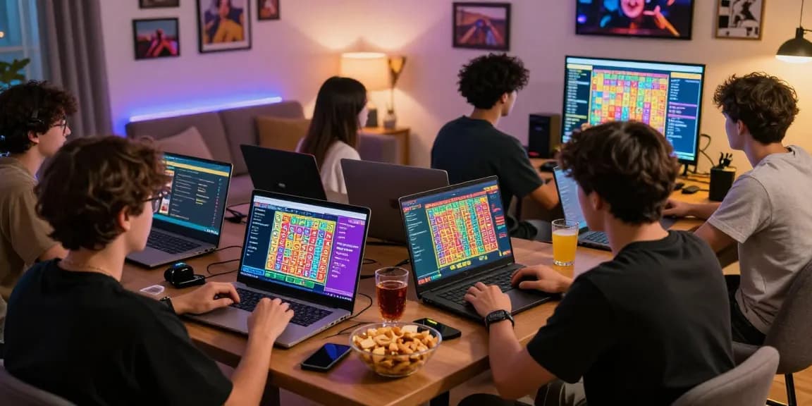 Players enjoying benihtoto togel in a vibrant online gaming environment with colorful graphics and cozy ambiance.