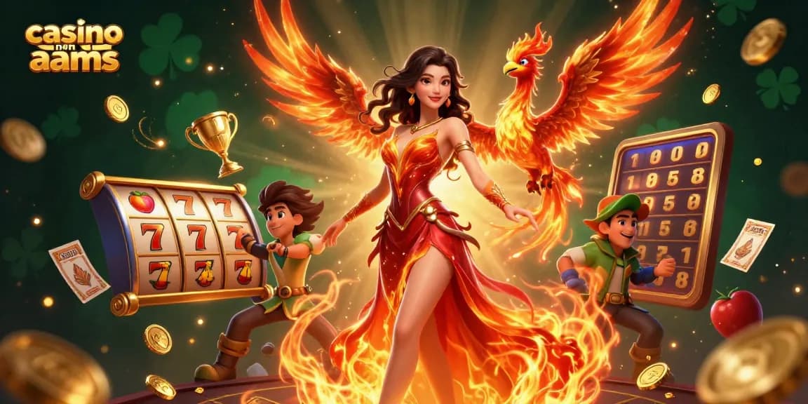 Interagisci con emozionanti slot nei casino non aams con una straordinaria donna asiatica in un abito infuocato.