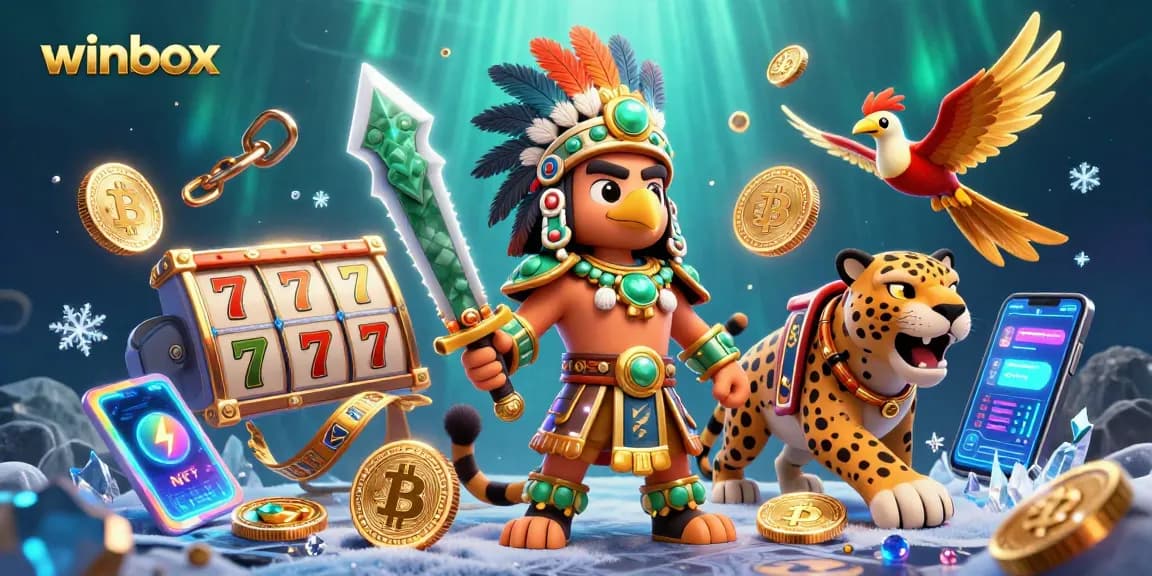 Engage in thrilling winbox slots with vibrant characters and digital elements.