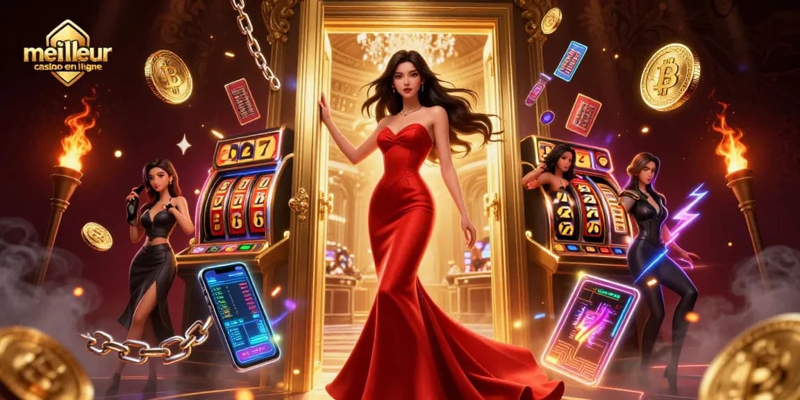Découvrez l'atmosphère excitante du meilleur casino en ligne avec des rouleaux de machine à sous vibrants et des éléments crypto.
