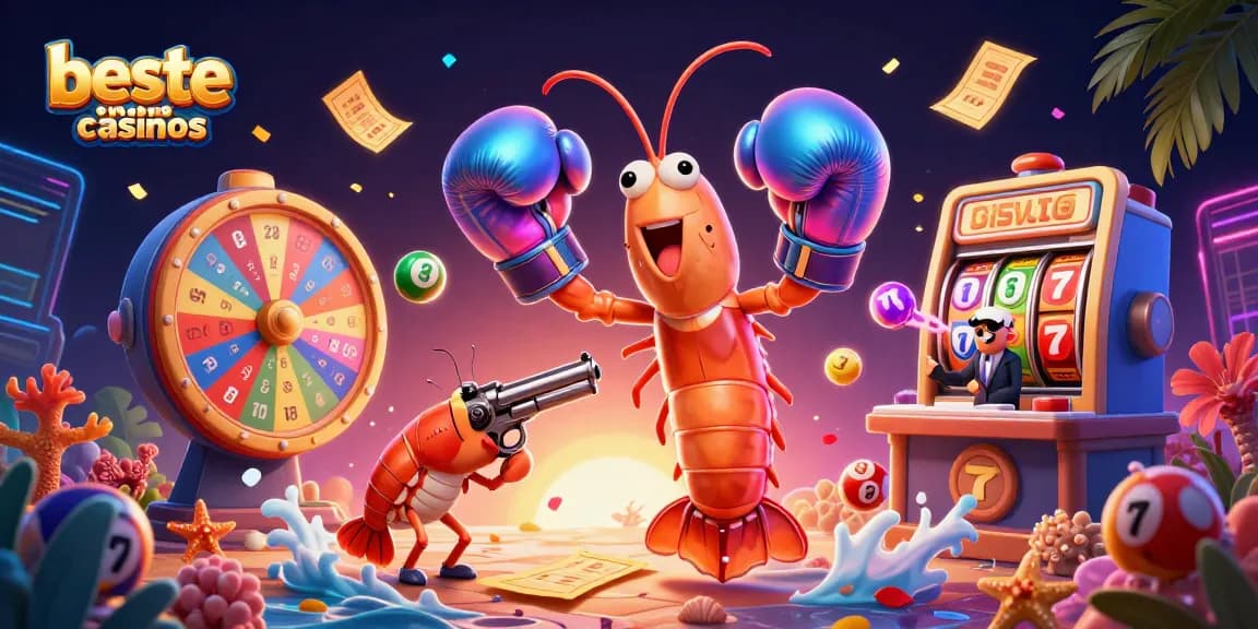 Experience the excitement of beste online casinos with vibrant lottery and slot elements in a dynamic 3D scene.