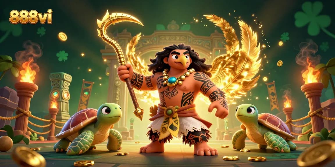 Win big at 888vi with thrilling gaming adventures featuring a Polynesian hawk.