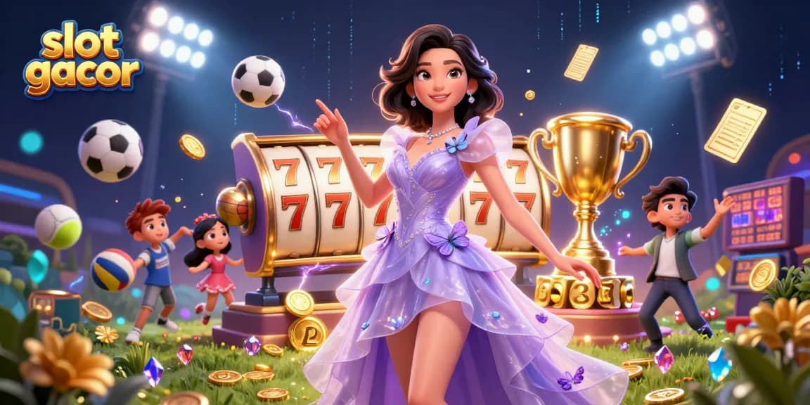 Engage with slot gacor while enjoying a vibrant 3D casino scene filled with action and excitement.