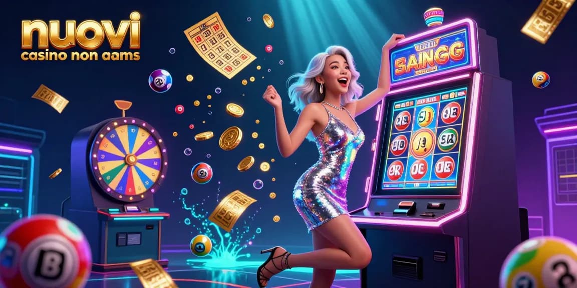 Festeggia i jackpot nei nuovi casino non aams con grafiche vivaci e elementi premio dinamici in una scena emozionante.