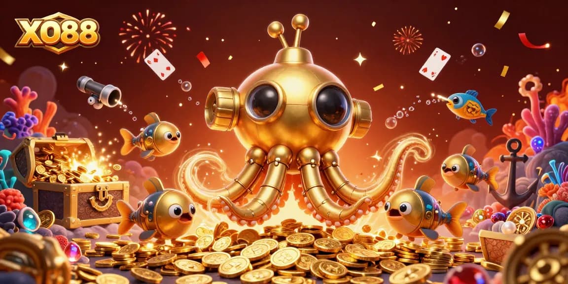 Experience thrilling fun at XO88 with a colorful underwater casino adventure bursting with treasures.