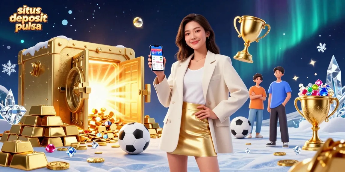 Experience the excitement of situs deposit pulsa with a beautiful casino scene featuring sports betting elements.