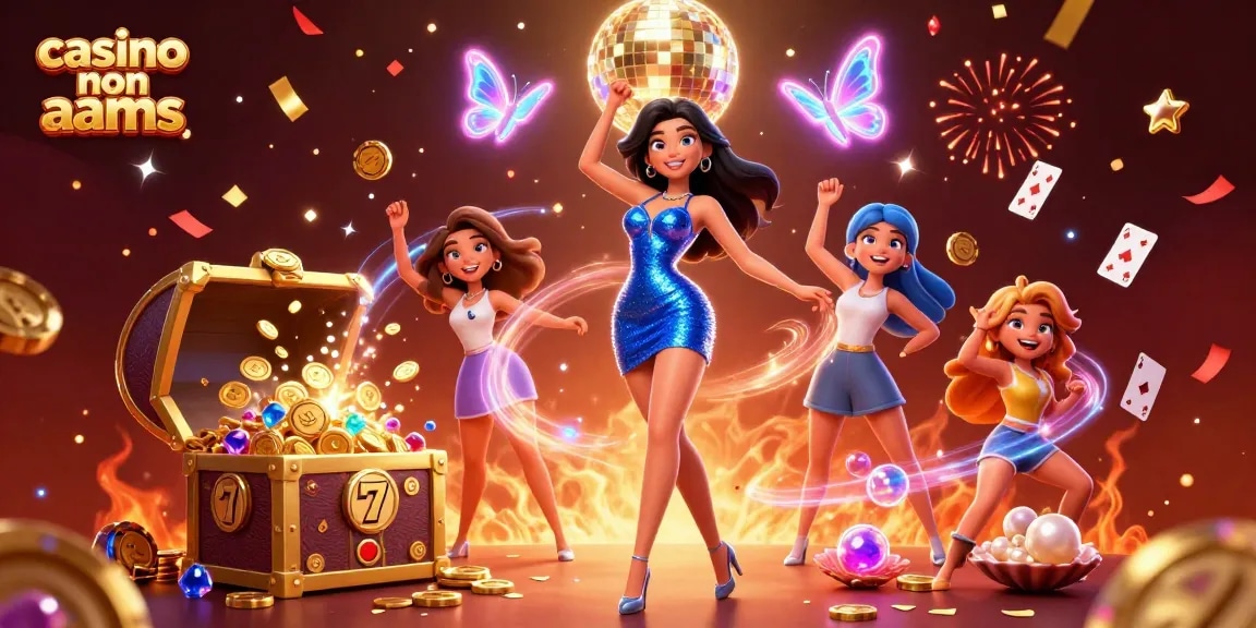 Vivi un'emozionante esperienza di gioco in una scena vivace di casino non aams con personaggi dinamici e elementi entusiasmanti.