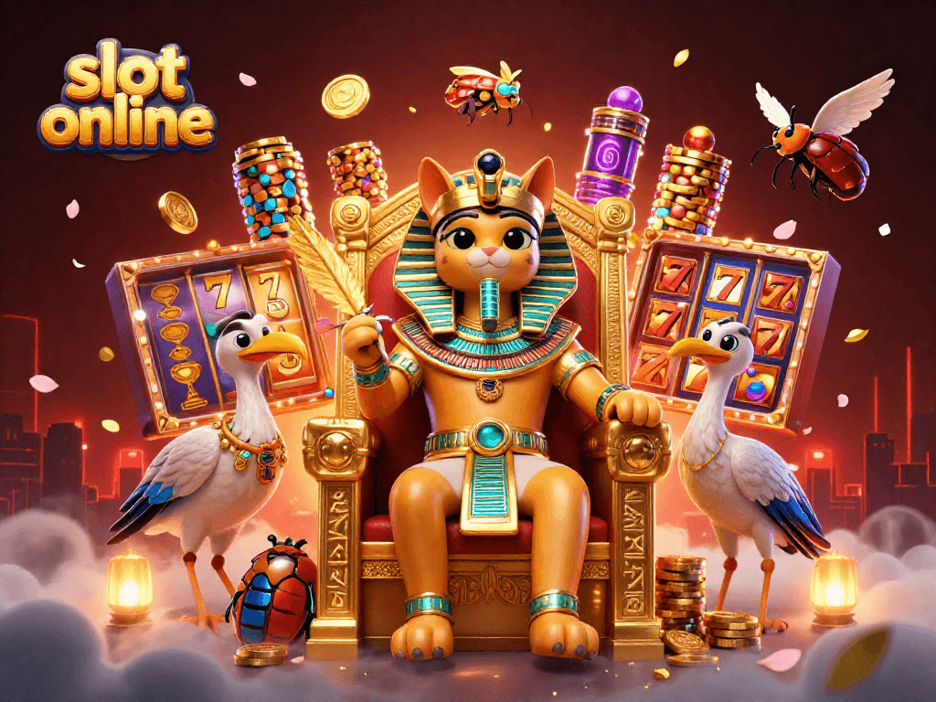 Slot online yang menarik dengan kucing firaun 3D dan elemen permainan yang menyenangkan.