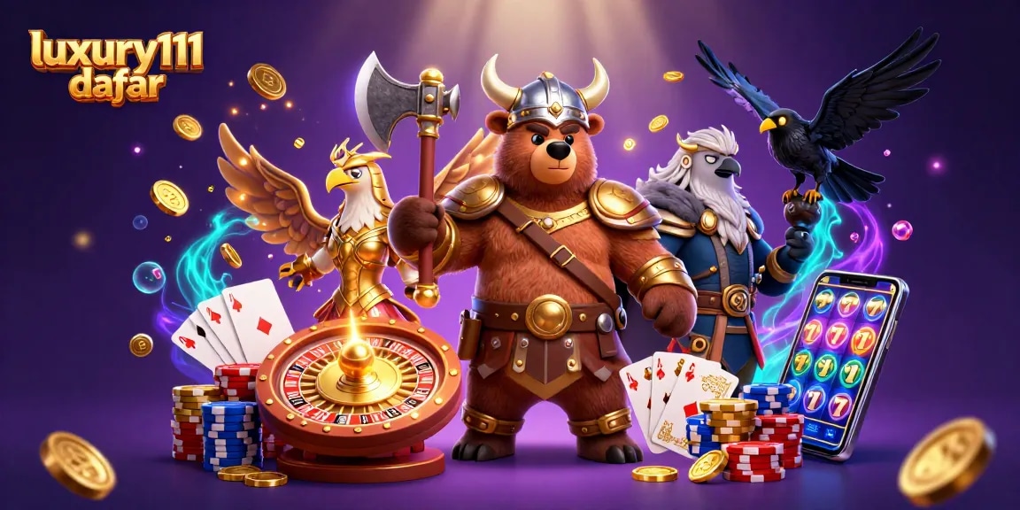 Experience luxury111 daftar with vibrant casino action featuring iconic characters and gaming elements.