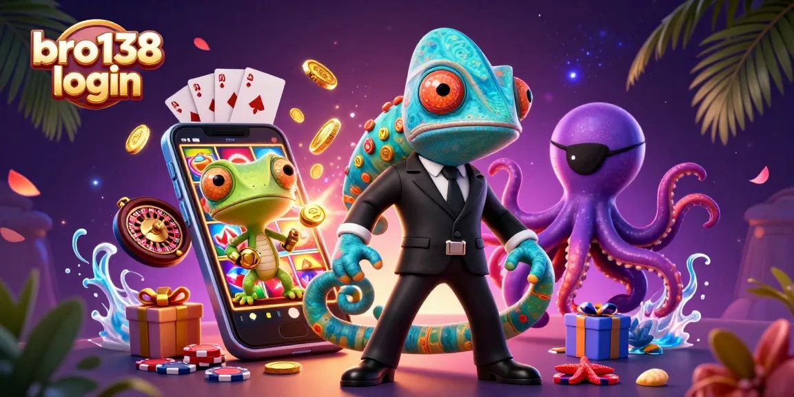 Engage with bro138 login on vibrant slots and casino games, featuring dynamic characters and elements.