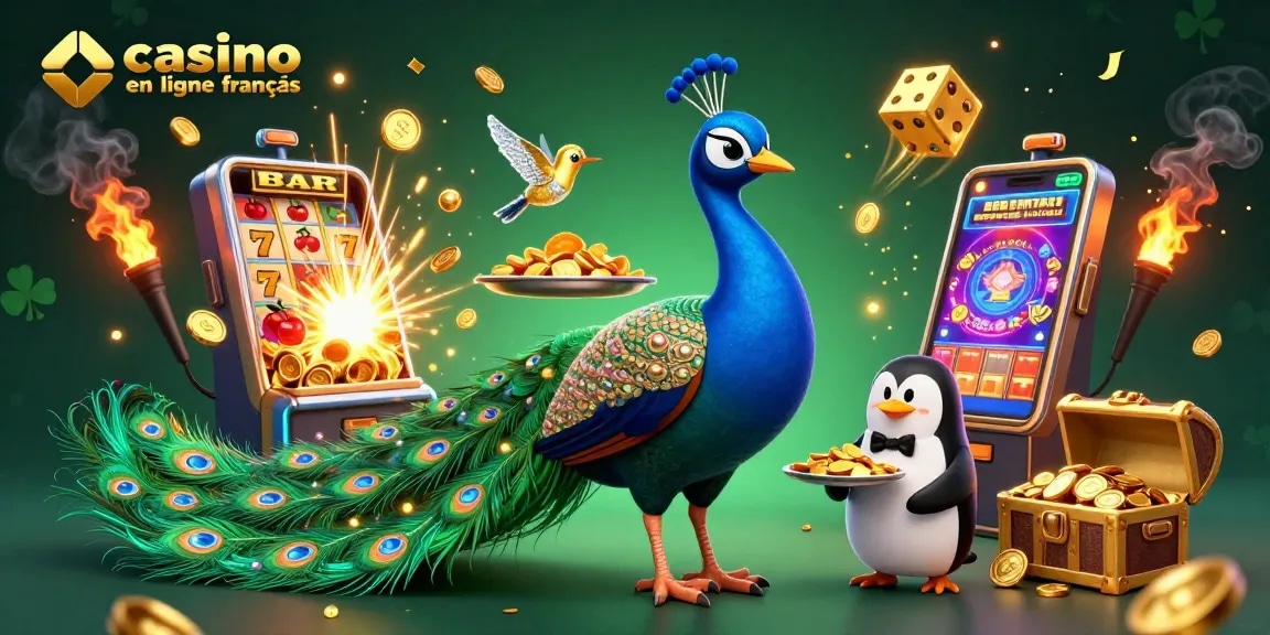 Jouez au casino en ligne français avec une illustration captivante de gains et de jackpots.