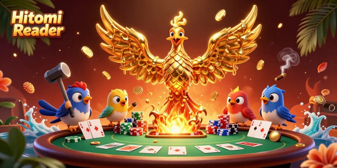 Engage with the Hitomi Reader as the molten phoenix delivers high-stakes poker action.