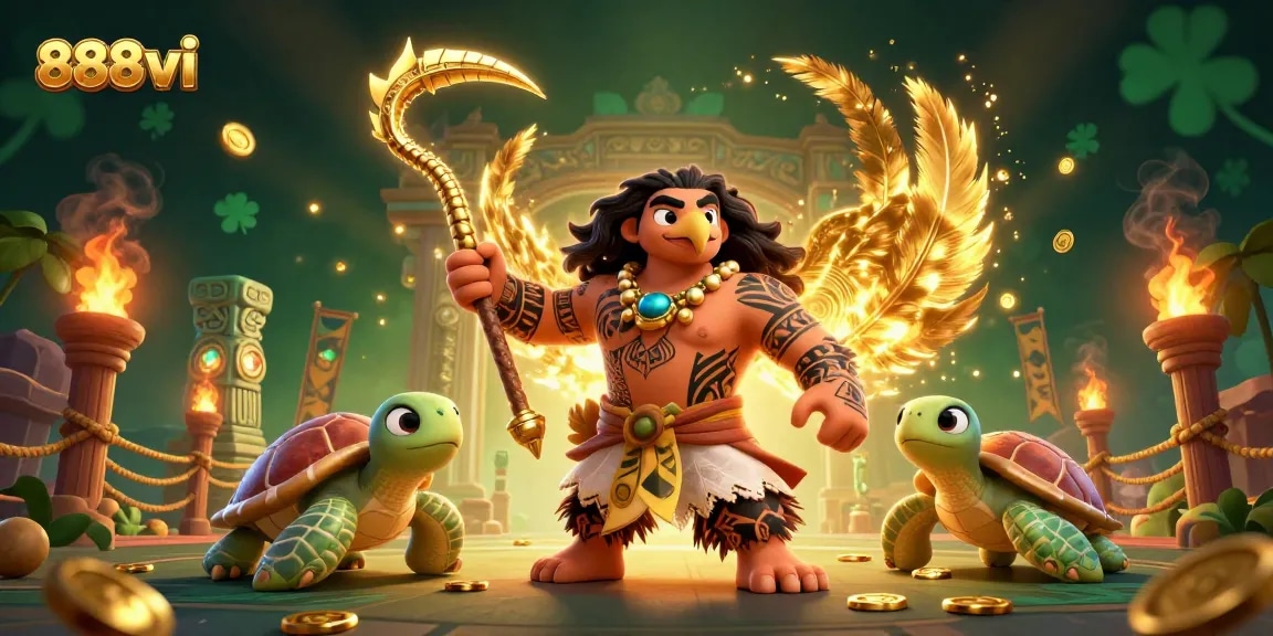 Win big at 888vi with thrilling gaming adventures featuring a Polynesian hawk.