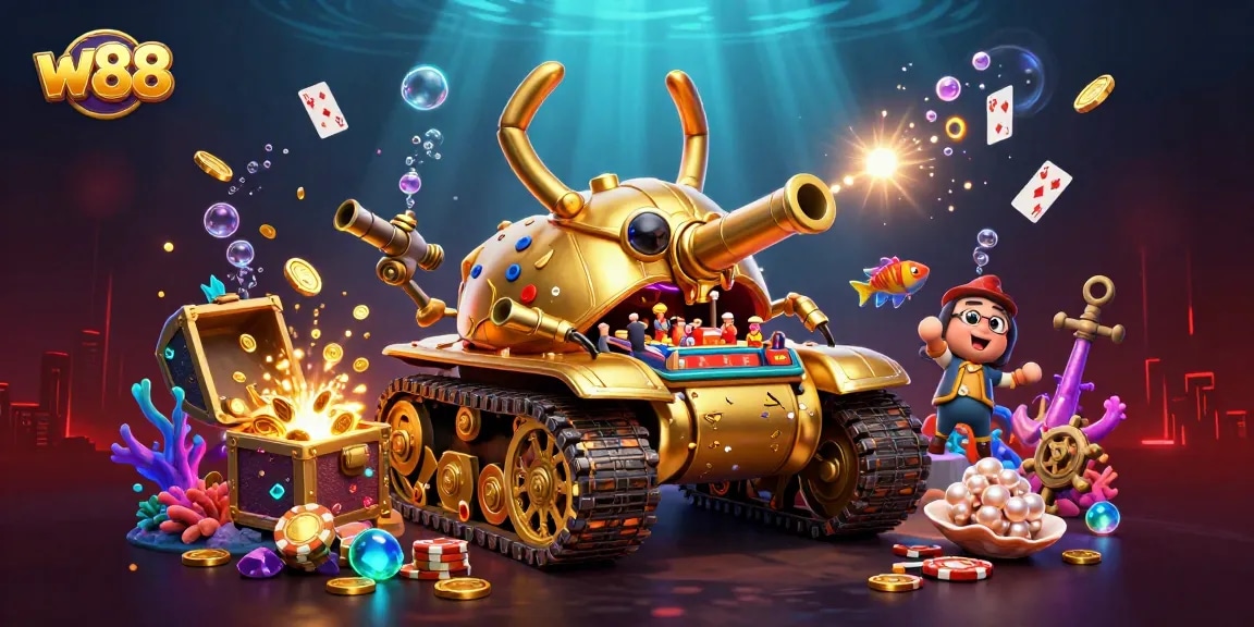 Cá cược w88 với rất nhiều trò chơi thú vị trong bối cảnh sôi động tại casino mini 3D.