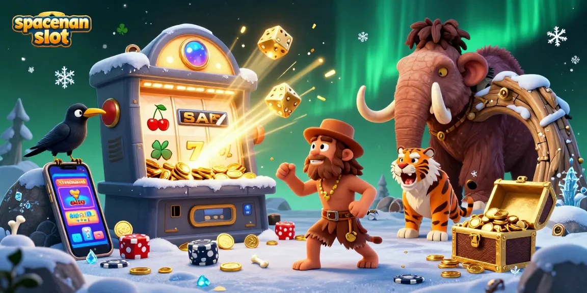 Engage in the spaceman slot at a lively prehistoric casino with characters and rich gaming features.