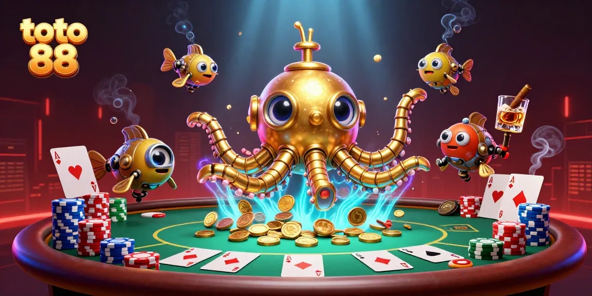 Engage in thrilling toto 88 slots action with vibrant 3D characters and casino elements.