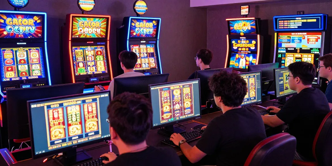 Thrilling online slot gacor gaming experience with diverse players and vibrant graphics