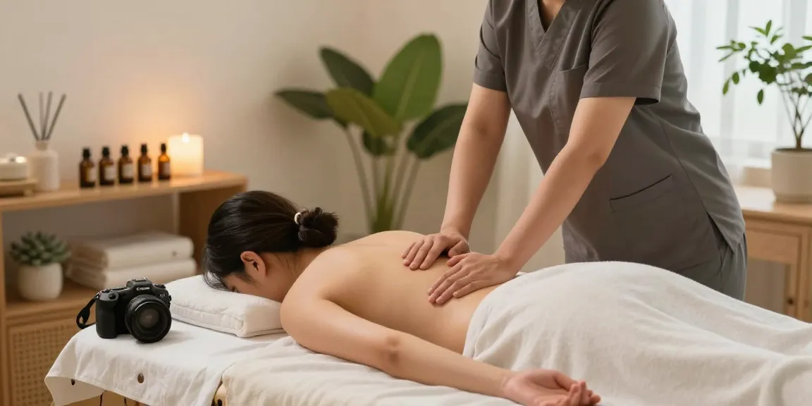안양출장안마 마사지 서비스 중 relaxing한 분위기의 마사지 장면