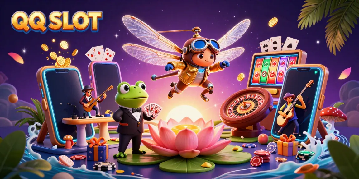 Experience thrilling play at QQ SLOT with vibrant slot games in a lively casino scene
