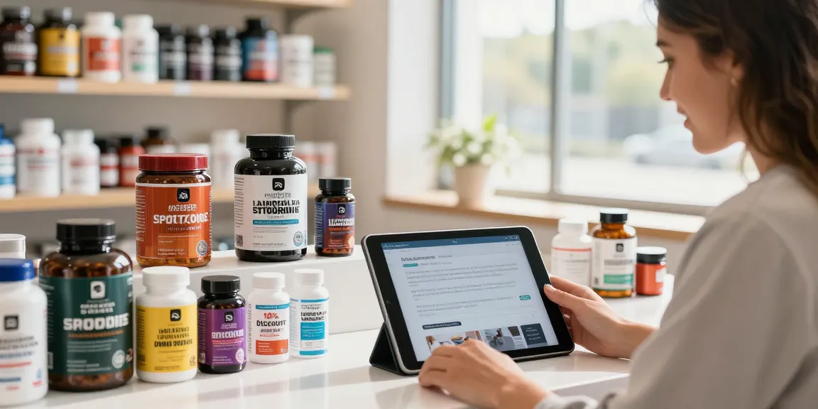 Astera Shop layout featuring diverse Astera Labs steroids with a customer engaging on a tablet.