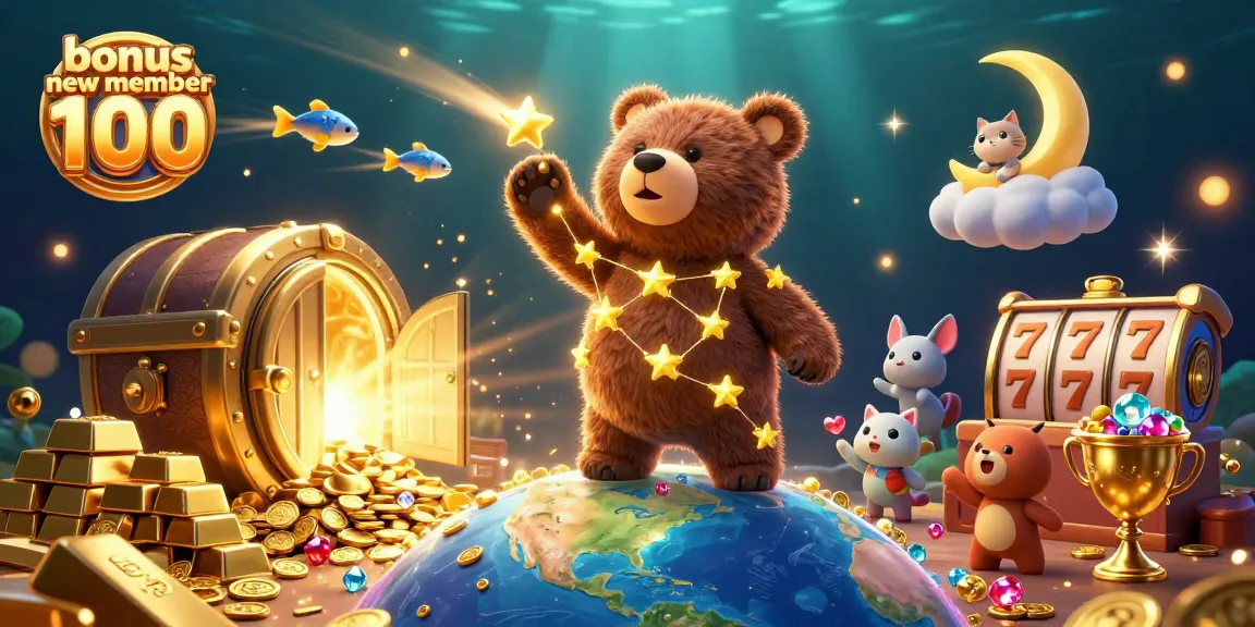Engage with bonus new member 100 to unlock slot games and win big in this vibrant casino scene.