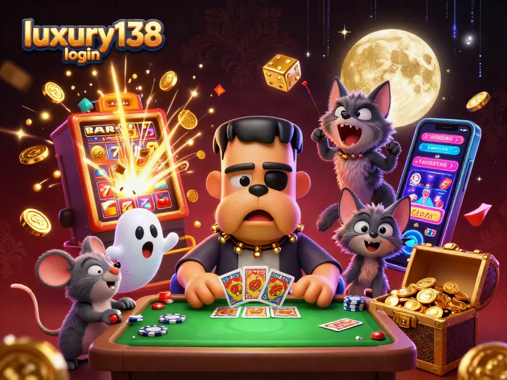 luxury138 login, main kartu di kasino online dengan Frankenstein bulldog dan bulan emas