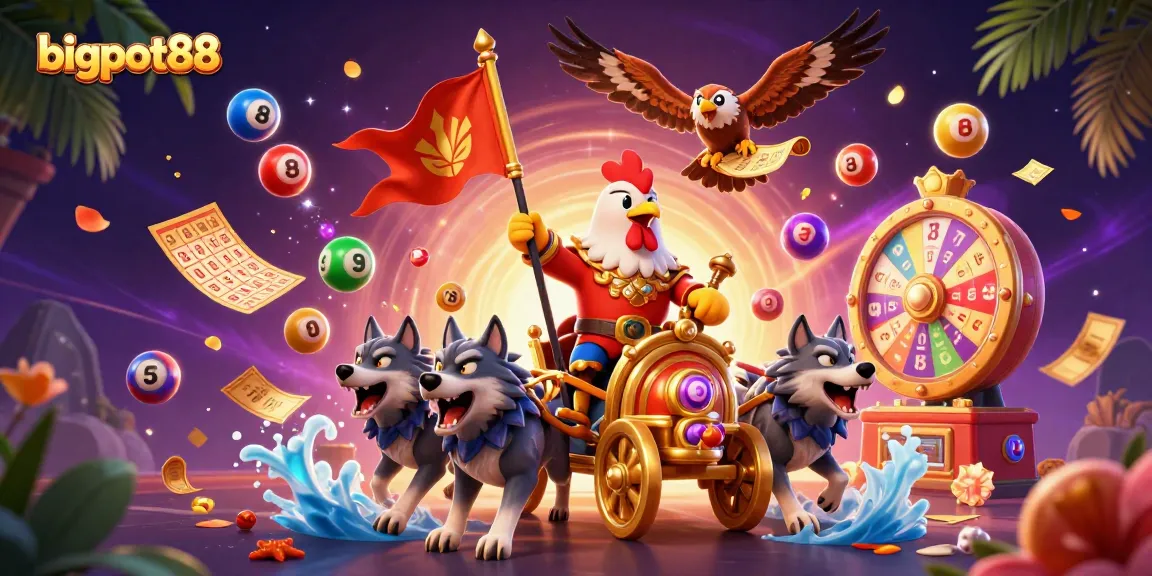 Engage in thrilling gameplay at bigpot88, featuring vibrant 3D characters amidst a dynamic gaming atmosphere.