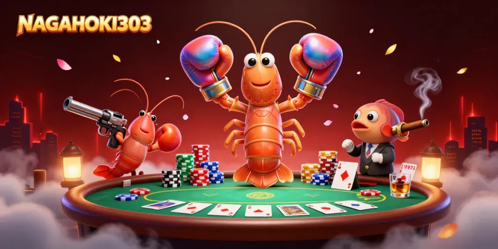 NAGAHOKI303 menampilkan karakter udang mantis bertinju di turnamen poker yang kaya dan berwarna.