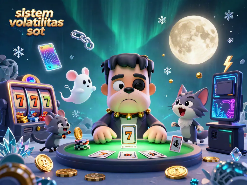 Memilih sistem volatilitas slot secara cerdas dengan karakter kartun kasino yang dinamis.