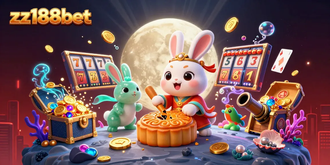 Experience thrilling casino action with zz188bet as the moon rabbit reveals hidden poker chips.