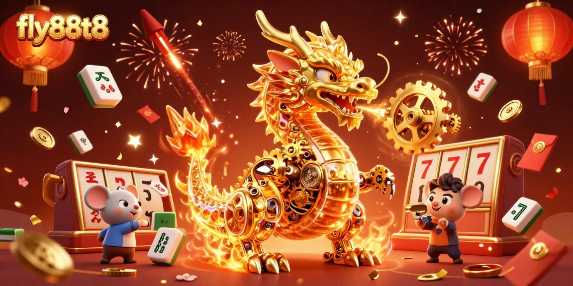 Spin the reels at fly88t8 with a golden dragon and dynamic casino elements.