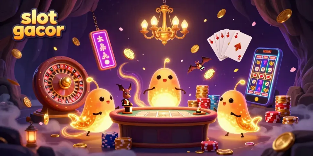 Mainkan slot gacor dengan cahaya emas dan dealer unik di kasino 3D yang magis.
