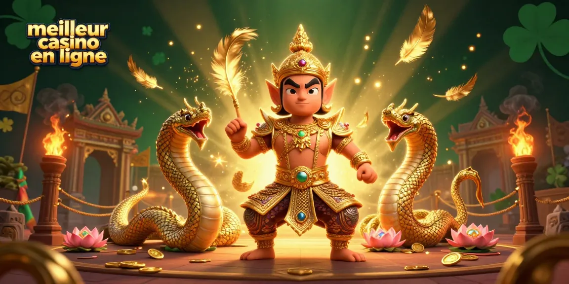Obtenez des gains au meilleur casino en ligne avec des gardiens animés et des ornements d'or.