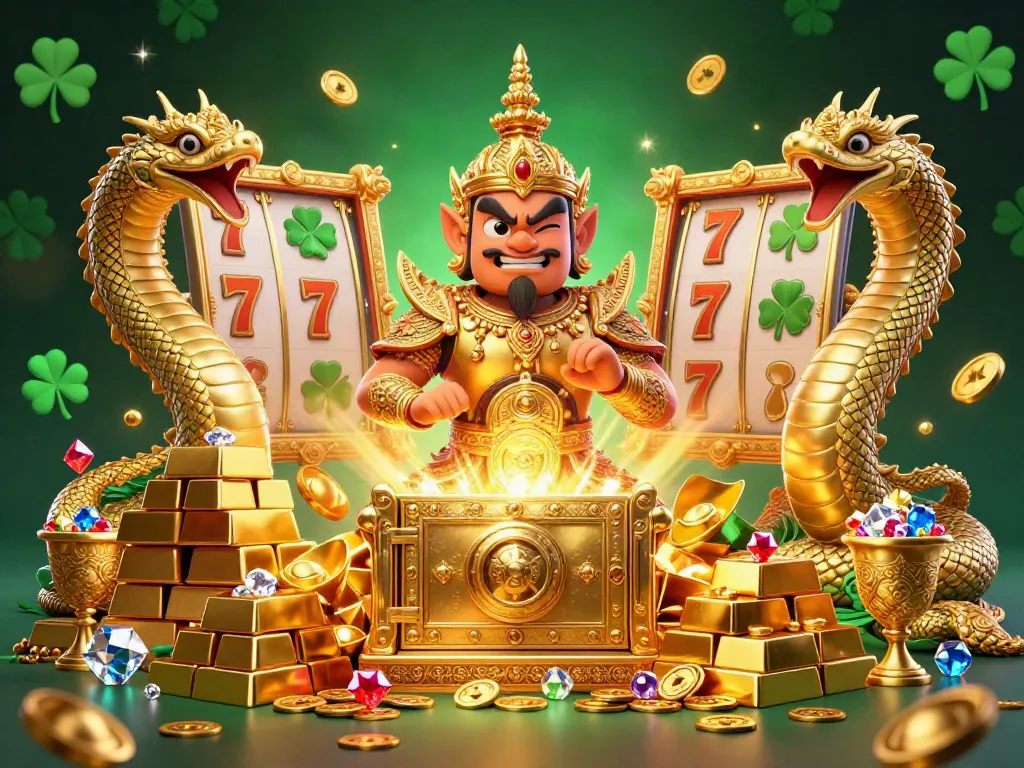 Engage with bolavitaslot's vibrant slot gaming scene featuring stunning gold treasures and energetic design.