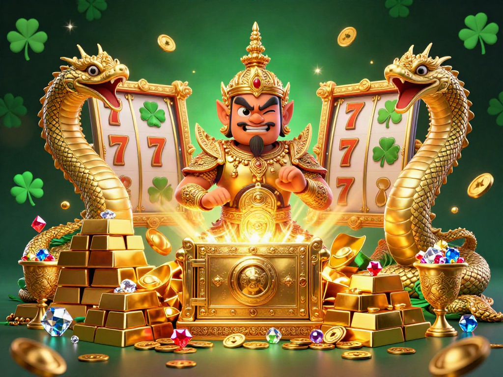 Engage with bolavitaslot's vibrant slot gaming scene featuring stunning gold treasures and energetic design.