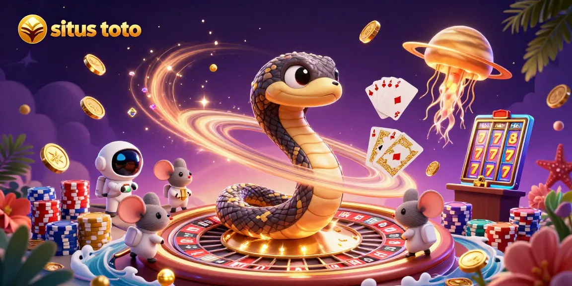 Engage in situs toto: Astronaut mice placing bets on a roulette wheel made of Saturn's rings.