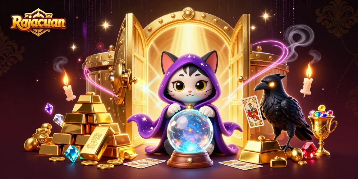 Experience the thrill of Rajacuan with immersive gaming and vibrant casino characters illuminated by gems.