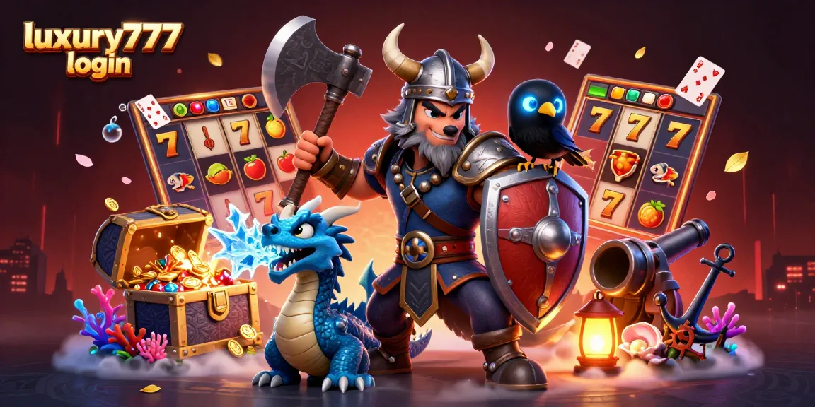 Spin into excitement with luxury777 login, featuring vibrant 3D characters and dynamic casino elements.