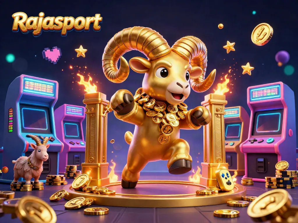 Rajasport menawarkan permainan slot dengan ram emas melawan pintu emas dan mesin game yang colorful.