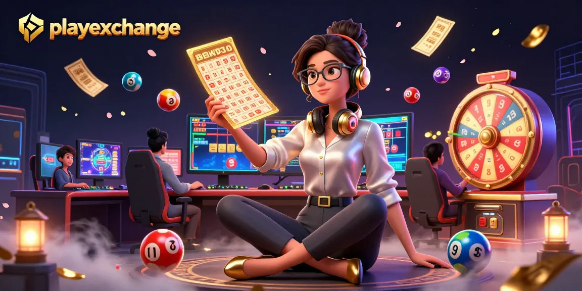 Experience excitement with playexchange at a vibrant gaming setup filled with lottery elements.