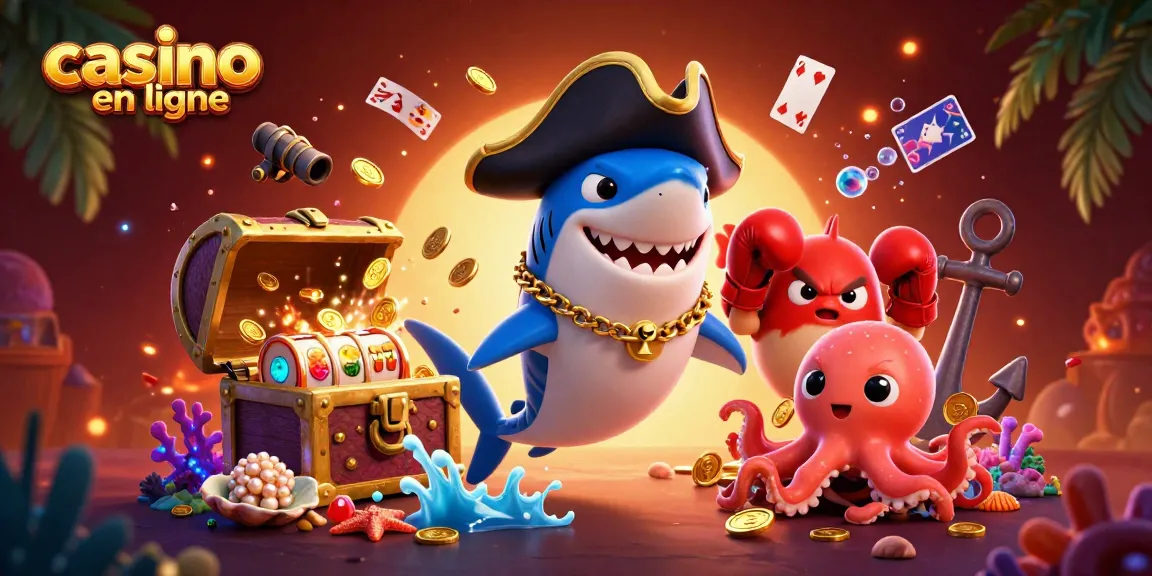 Jouez au casino en ligne avec des machines à sous captivantes entourées de richesses marines.
