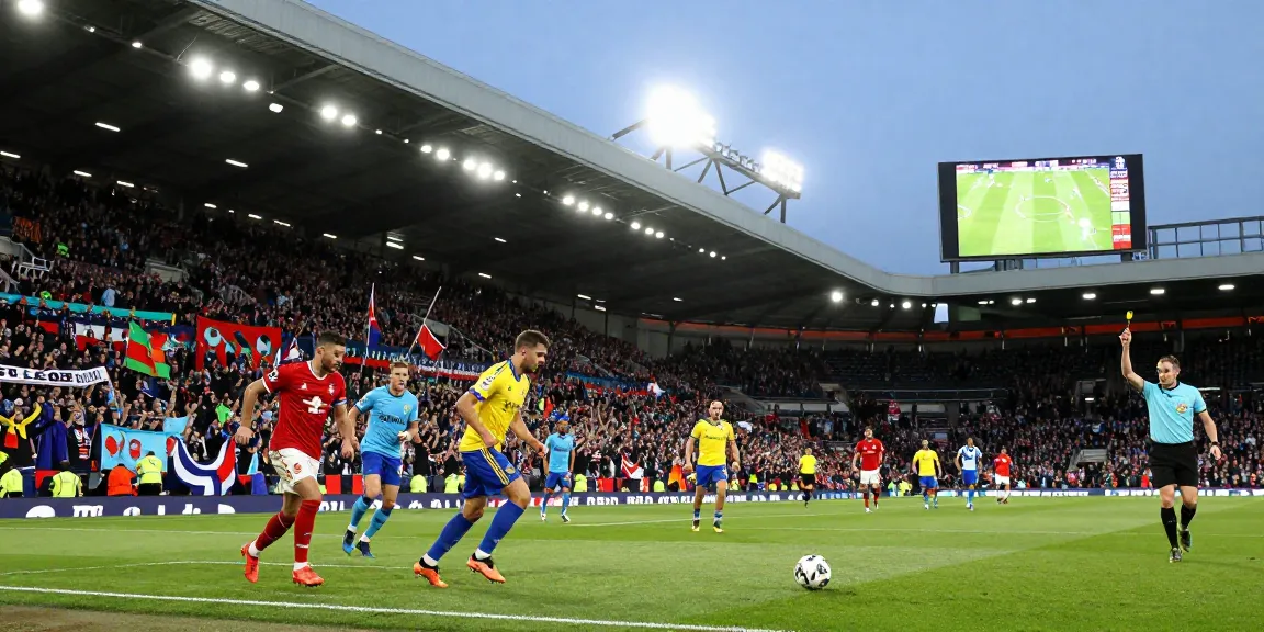 Fans cheering in vibrant colors during a football match featuring bk8th Premier League action.