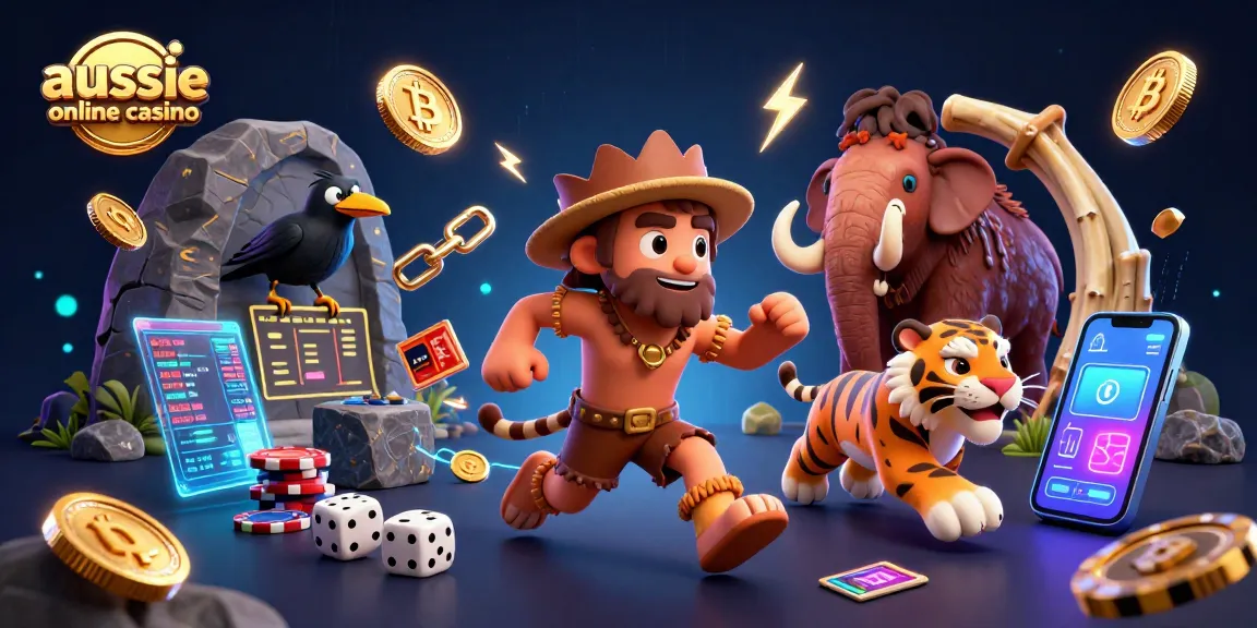 Experience the excitement of aussie online casino action in a vibrant, dynamic 3D scene filled with animated elements.