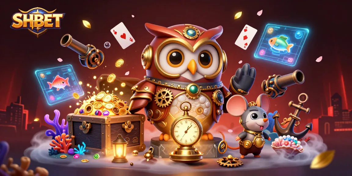 Experience thrilling casino games with SHBET's vibrant 3D illustration showcasing fortune and fun.